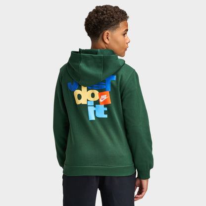 Nike Junior Garçon Chandail à Capuchon en Molleton / Vert Foncé