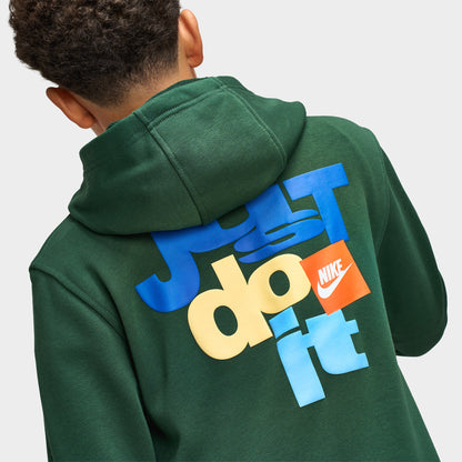 Nike Junior Garçon Chandail à Capuchon en Molleton / Vert Foncé