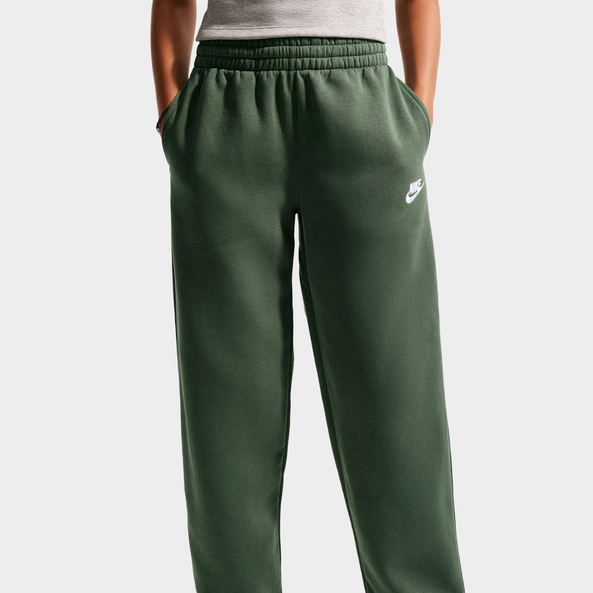 Nike Junior Pantalon en polaire à ourlet Ouvert  / Vert Camouflage