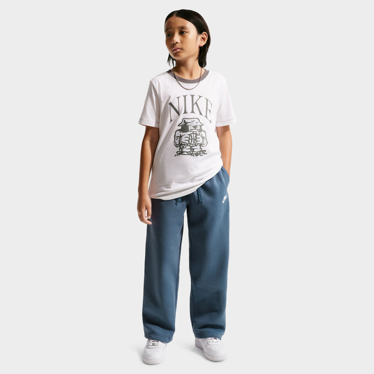 Nike Junior Pantalon Club Polaire à ourlet ouvert / Bleu diffusé