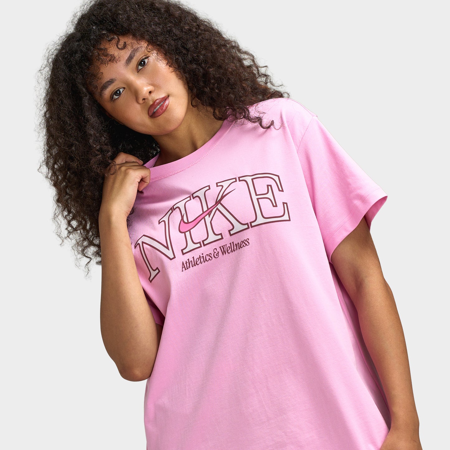 Nike Sportswear Femmes T-shirt Surdimensionné Classique  / Rose Montée