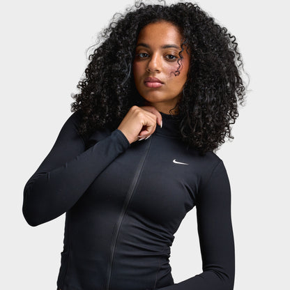 Nike One Femmes Veste ajustée Dri Fit Fullzip Noir / Blanc