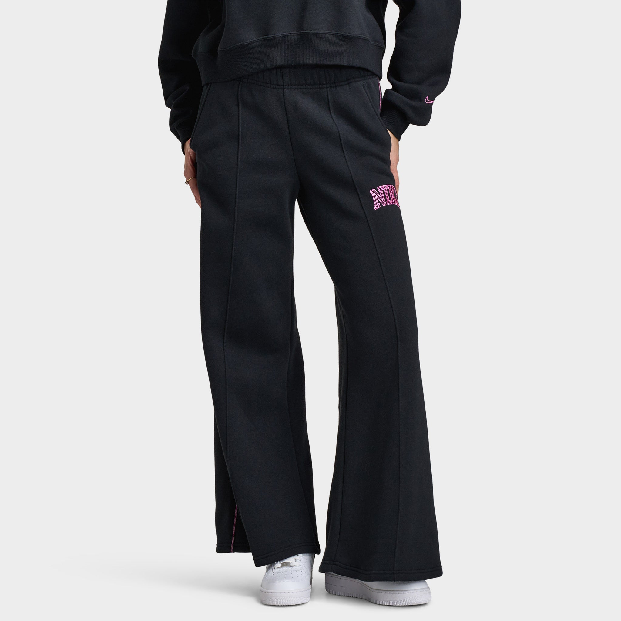 Nike Sportswear Women's Phoenix Fleece Logo Wide Leg / Black – JD
