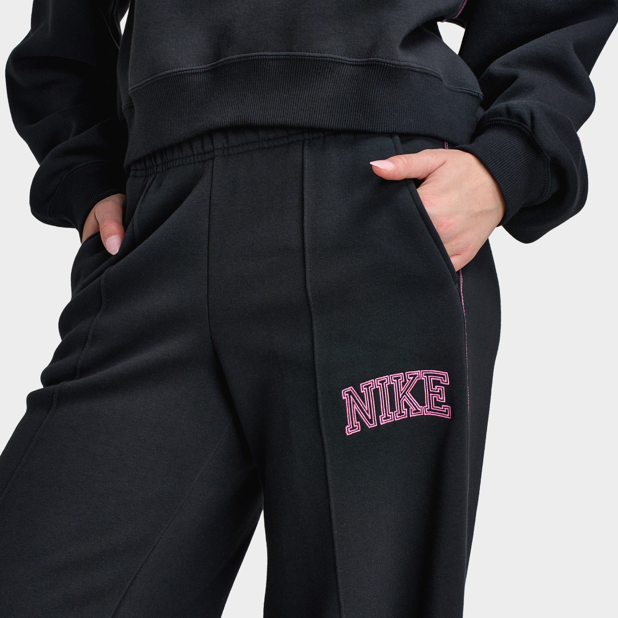 Nike Sportswear Women's Phoenix Fleece Logo Wide Leg / Black – JD