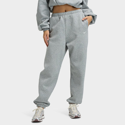 Nike Femme Studio Polaire Pantalon à revers taille haute surdimensionné à revers Gris chiné foncé / Voile