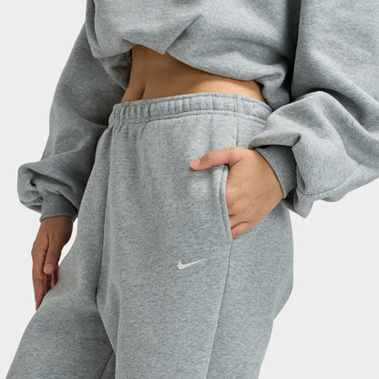 Nike Femme Studio Polaire Pantalon à revers taille haute surdimensionné à revers Gris chiné foncé / Voile