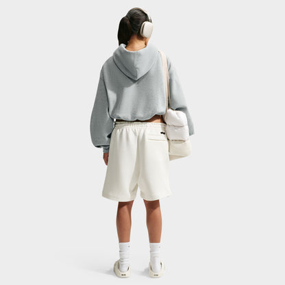 Nike Femme Studio Chandail à capuche Court Surdimensionné Polaire Mi-épais Gris foncé chiné / Voile