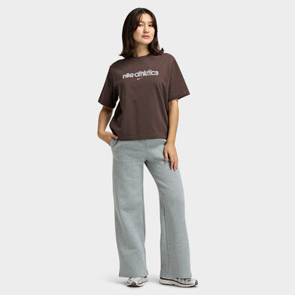 Nike Femme Studio Polaire Pantalon Mi-haute Gris foncé chiné / Voile