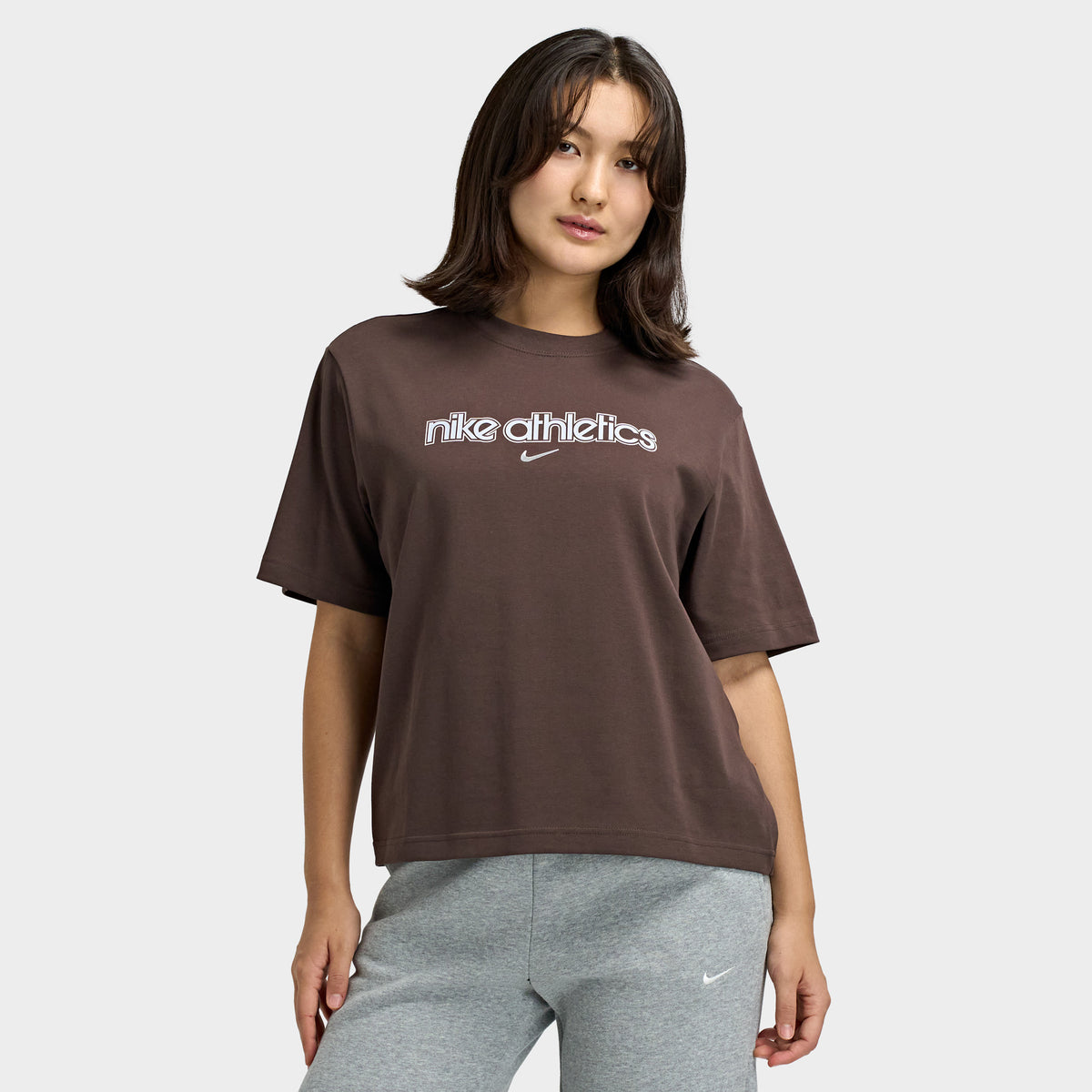 Nike Femme Studio Polaire Pantalon Mi-haute Gris foncé chiné / Voile