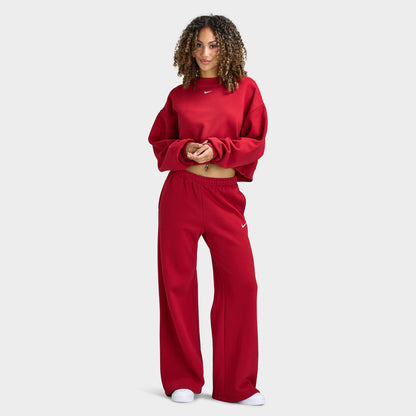 Nike Women's Studio Fleece Cropped Crew Sweatshirt / Tough Red