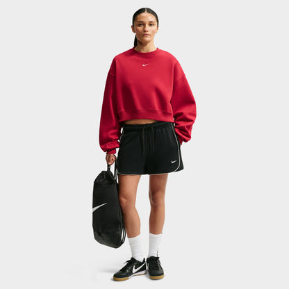 Nike Women's Studio Fleece Cropped Crew Sweatshirt / Tough Red
