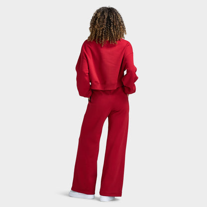 Nike Women's Studio Fleece Cropped Crew Sweatshirt / Tough Red