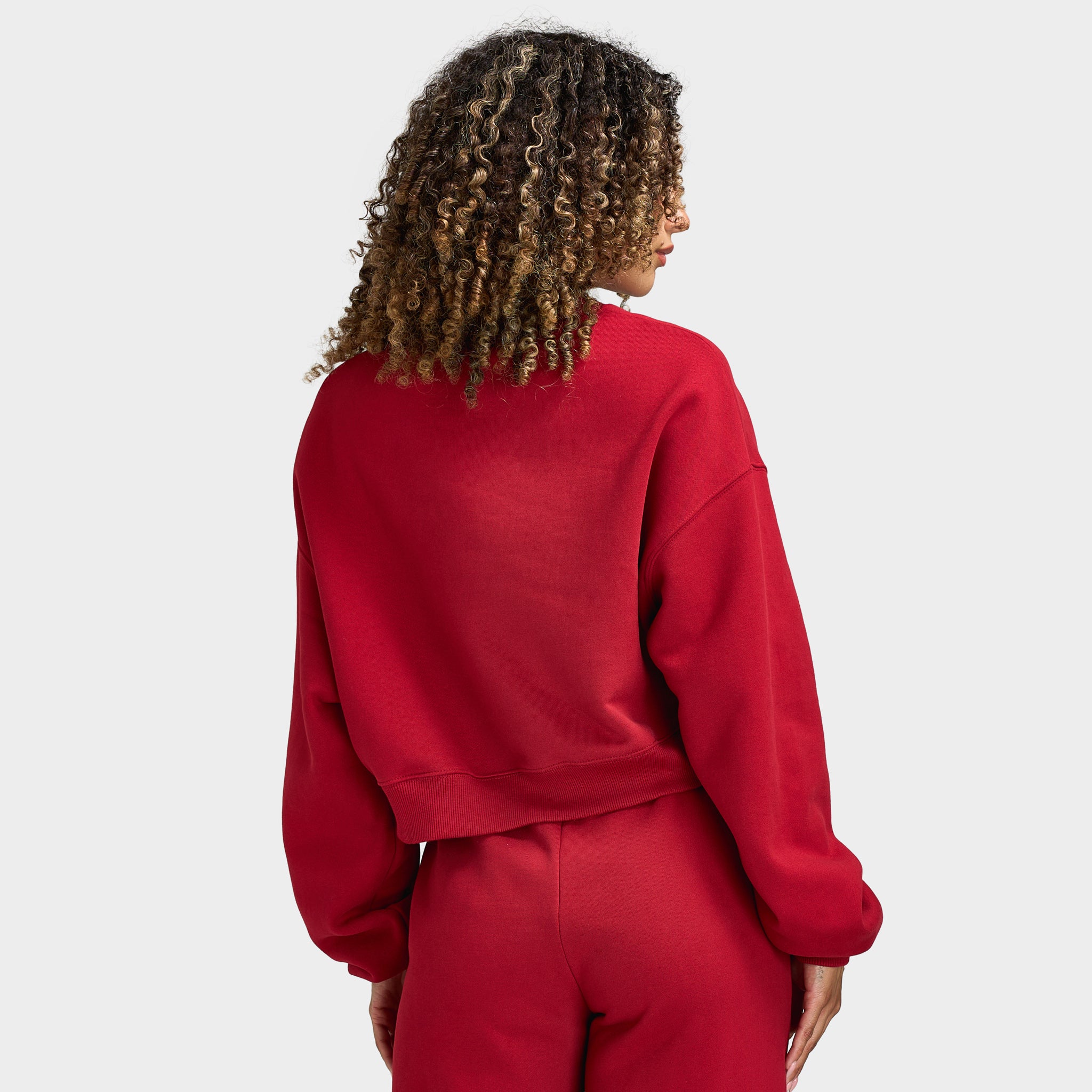 Nike Women's Studio Fleece Cropped Crew Sweatshirt / Tough Red