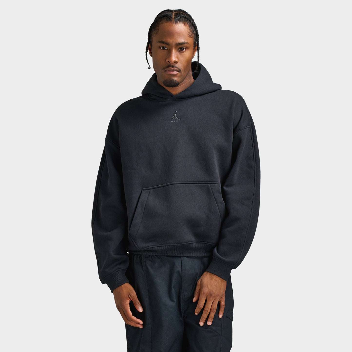Jordan Brooklyn Oversized Fleece Hoodie / Black