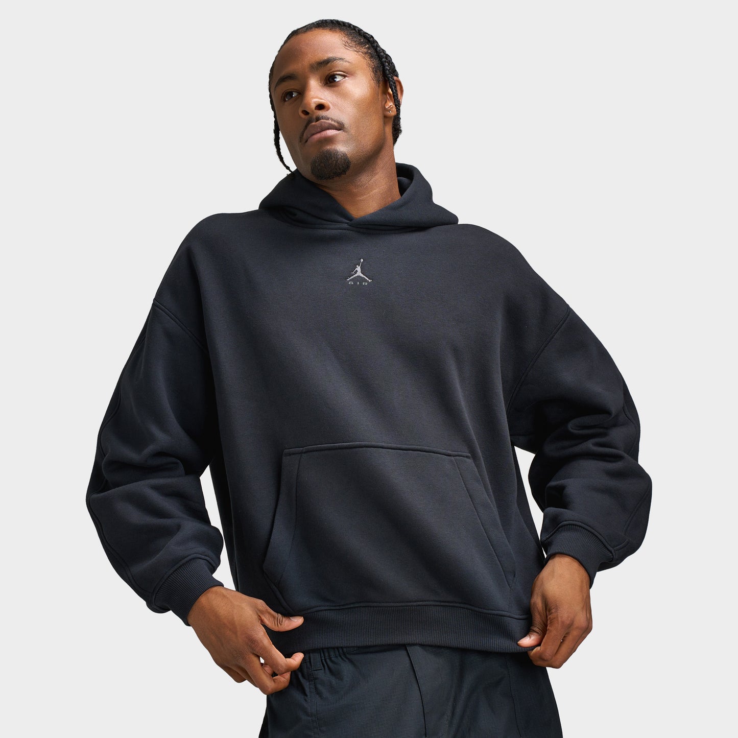 Jordan Brooklyn Oversized Fleece Hoodie / Black