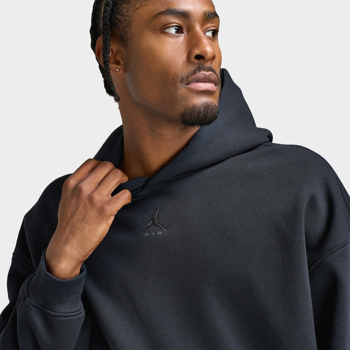 Jordan Brooklyn Oversized Fleece Hoodie / Black