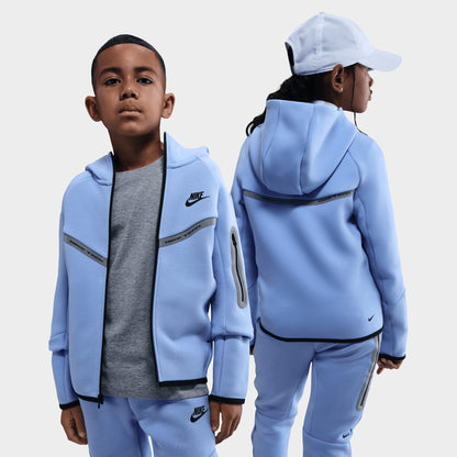 Nike Sportswear Tech Fleece entièrement zippé pour enfants Aluminium réfléchissant/noir
