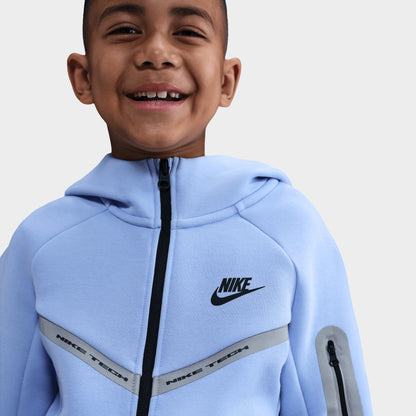 Nike Sportswear Tech Fleece entièrement zippé pour enfants Aluminium réfléchissant/noir