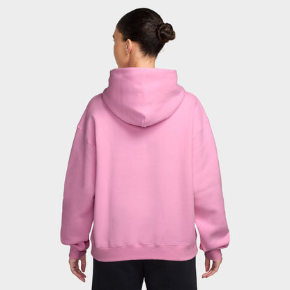 Nike Femmes Studio Chandail à capuche Surdimensionné Rose Monté / Rose Fumé