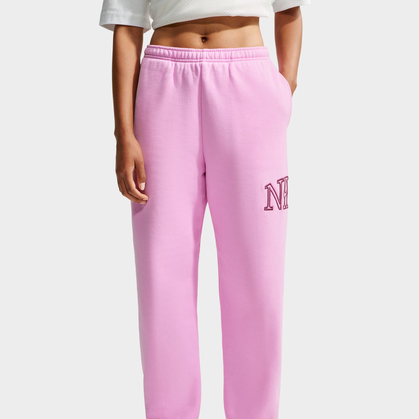 Nike Women's Studio Fleece Classic Fit Pant Pink Rise / Pink Smoke