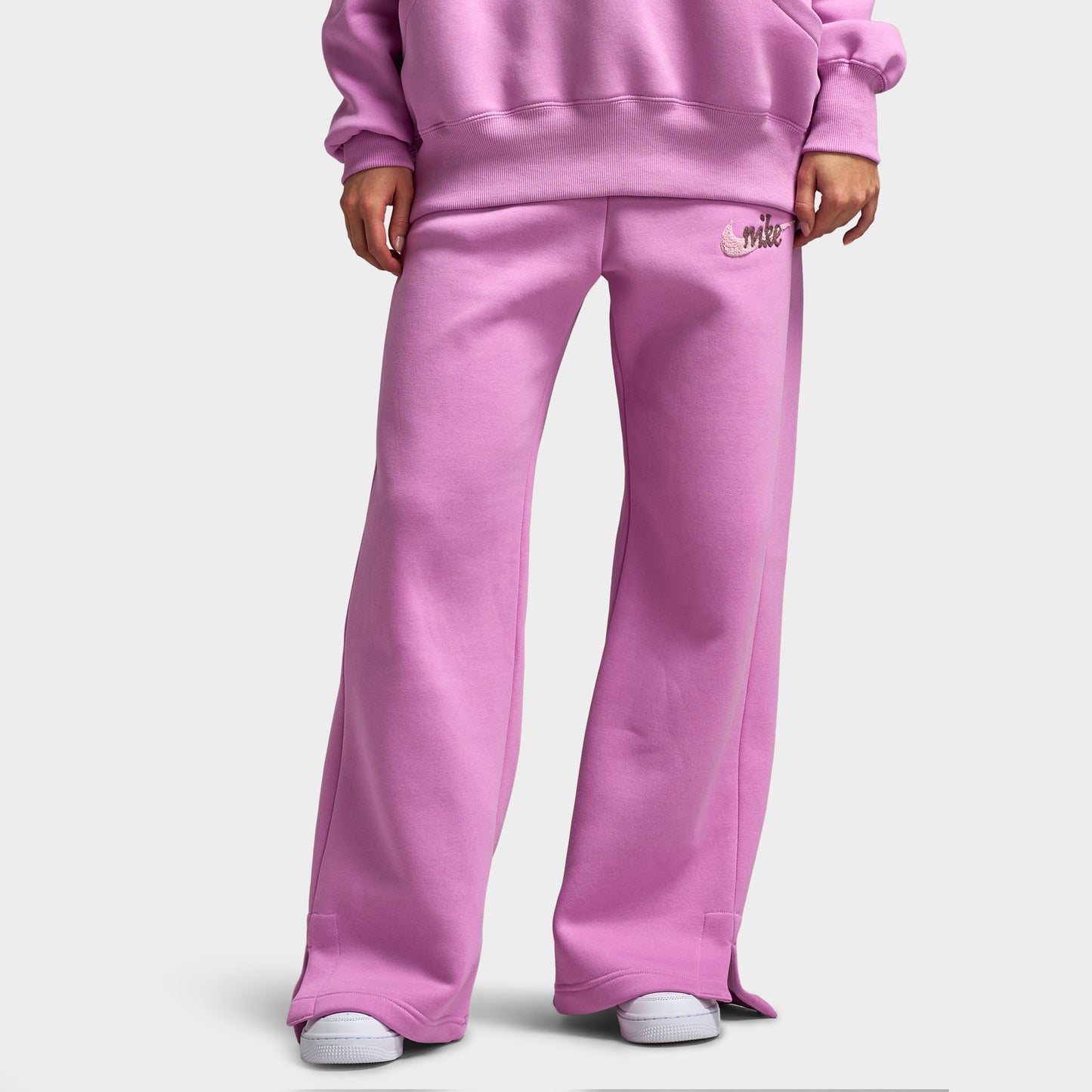 Nike Sportswear Women's Highrise Logo Wide Leg Pant Light Magenta / Pink Foam