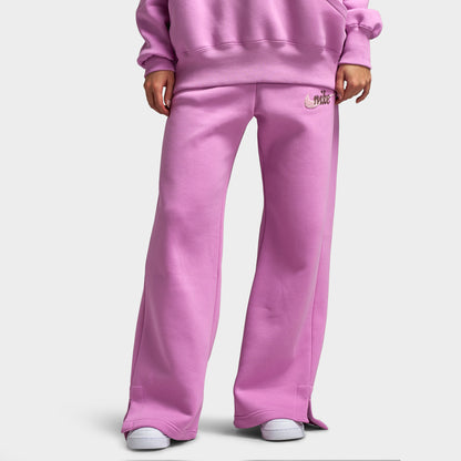 Nike Sportswear Women's Highrise Logo Wide Leg Pant Light Magenta / Pink Foam