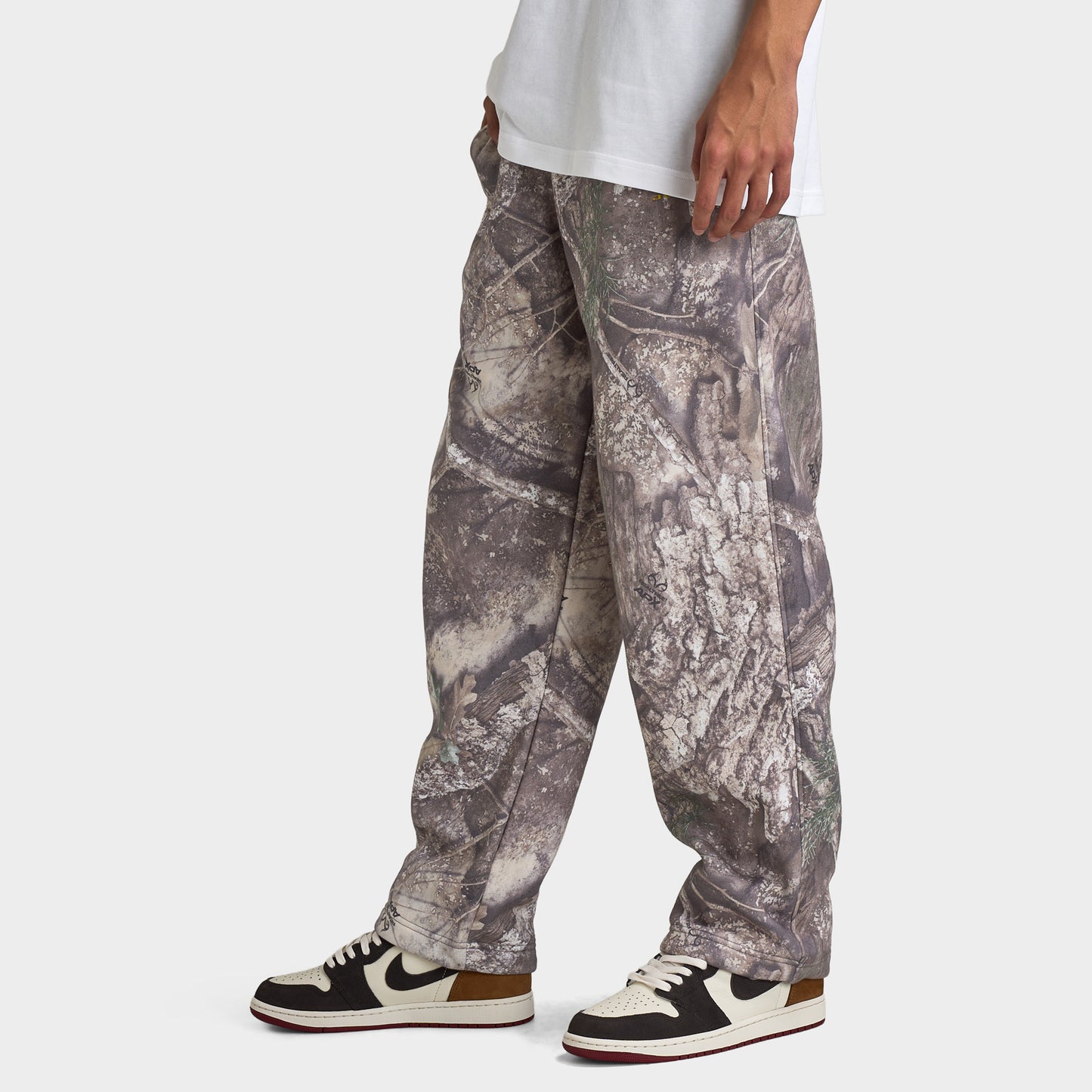Jordan Brooklyn Realtree Fleece Open Hem Pants White / Brigh Citron