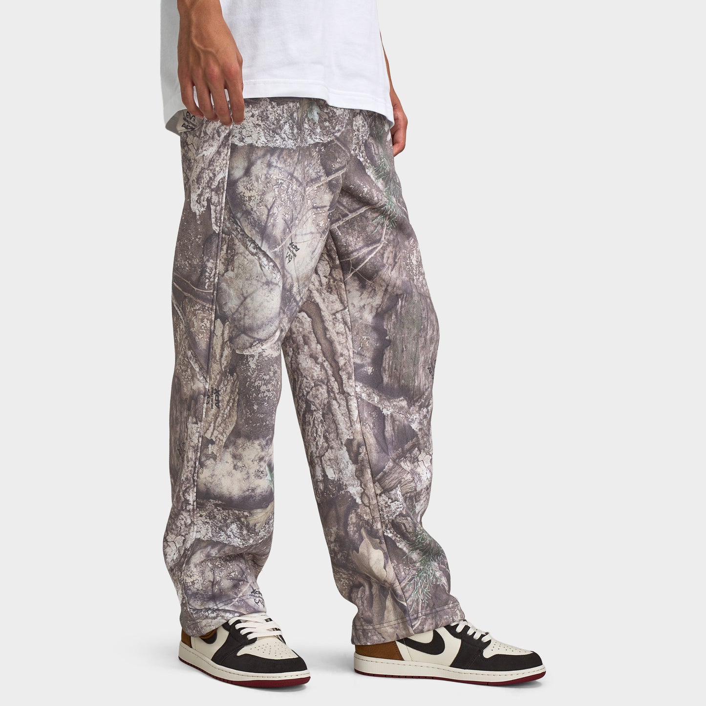 Jordan Brooklyn Realtree Fleece Open Hem Pants White / Brigh Citron