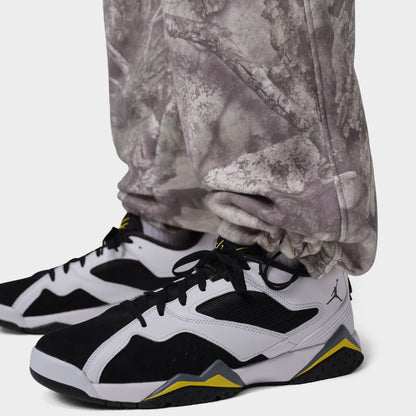 Jordan Brooklyn Realtree Pantalon Polaire à ourlet ouvert Blanc / Citron vif