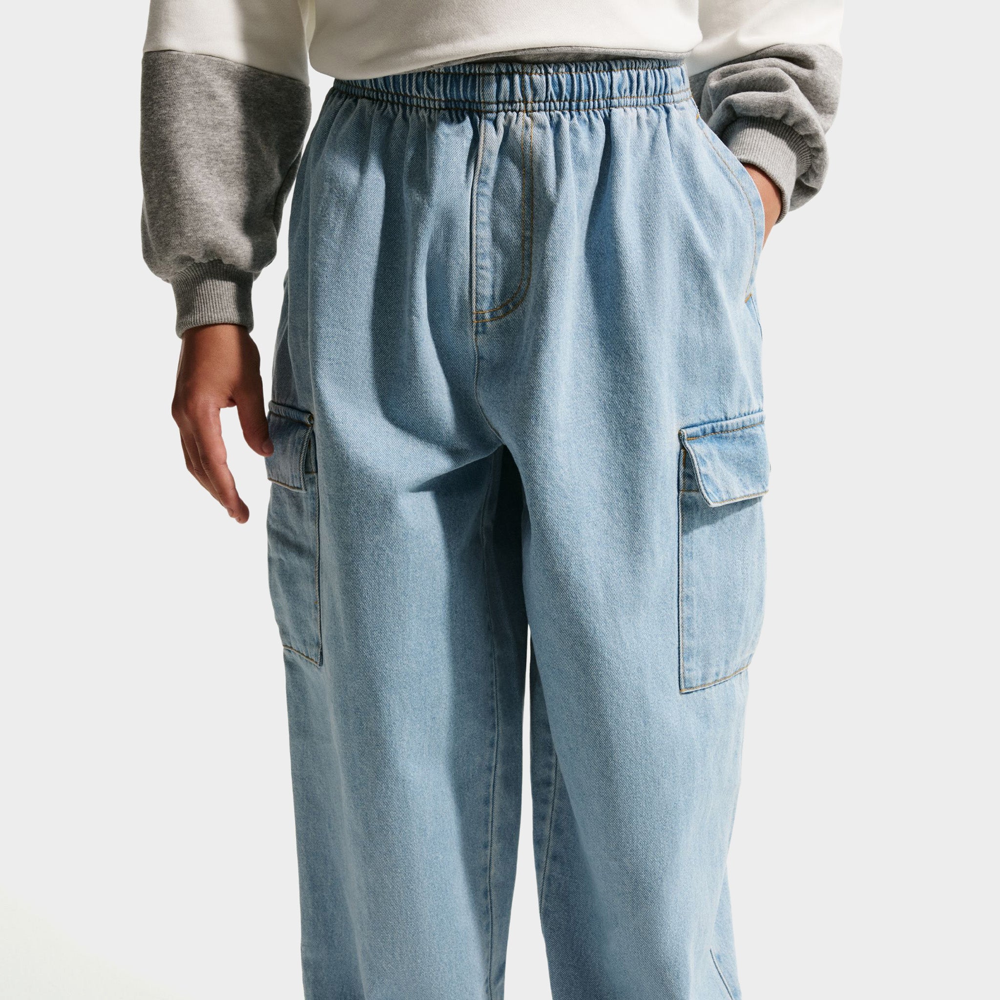 Nike Sportswear Juniors' Denim Cargo Pants / Light Armory Blue