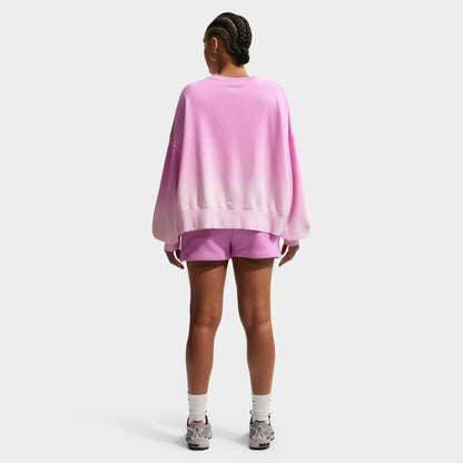 Nike Sportswear Femmes Phoenix Fleece Chandail à col rond surdimensionné teinté Rose Mousse / Magenta Clair