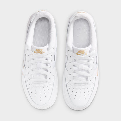 Nike Air Force 1 GS White / Desert Khaki - Metallic Silver