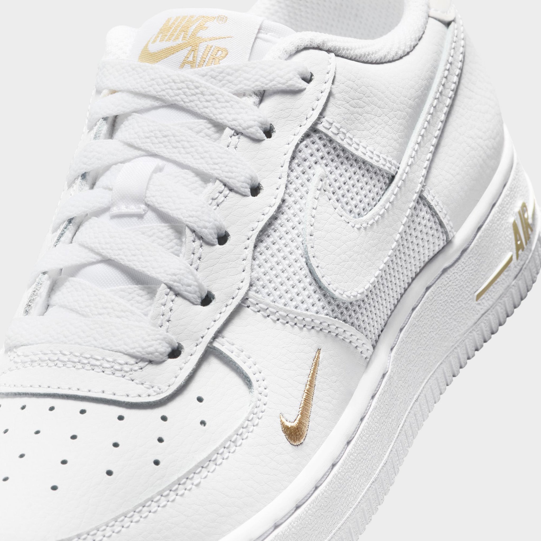 Nike Air Force 1 GS White / Desert Khaki - Metallic Silver – JD Sports