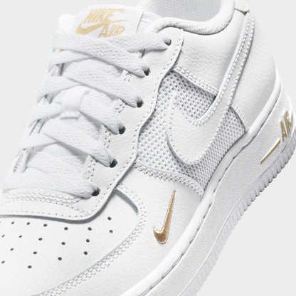 Nike Air Force 1 GS White / Desert Khaki - Metallic Silver