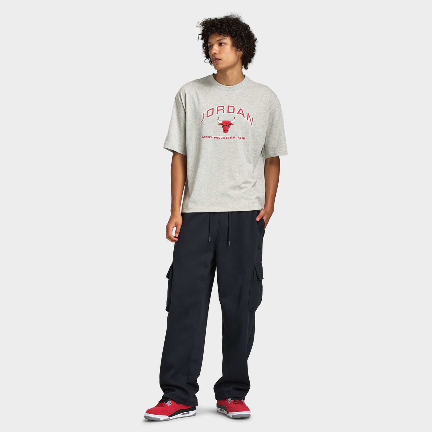 Jordan Brooklyn Oversized Fleece Cargo Pants / Black