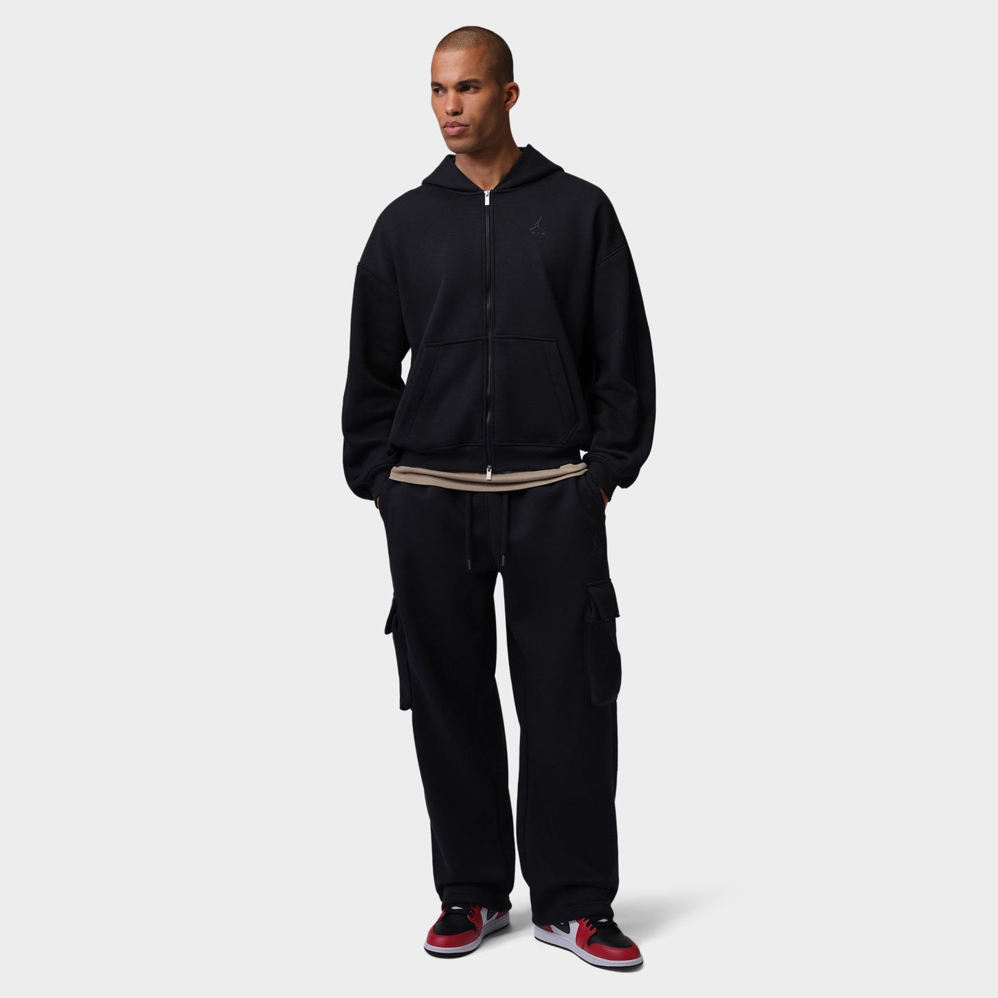 Jordan Brooklyn Oversized Fleece Cargo Pants / Black