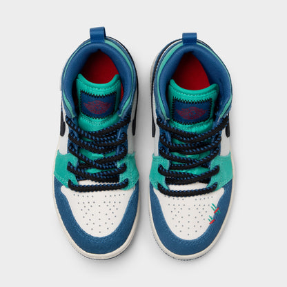 Jordan 1 Mid SE PS Craie / Rouge Universitaire - Véritable Bleu