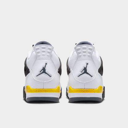 Jordan 4 Retro White / Tour Yellow - Dark Blue Grey