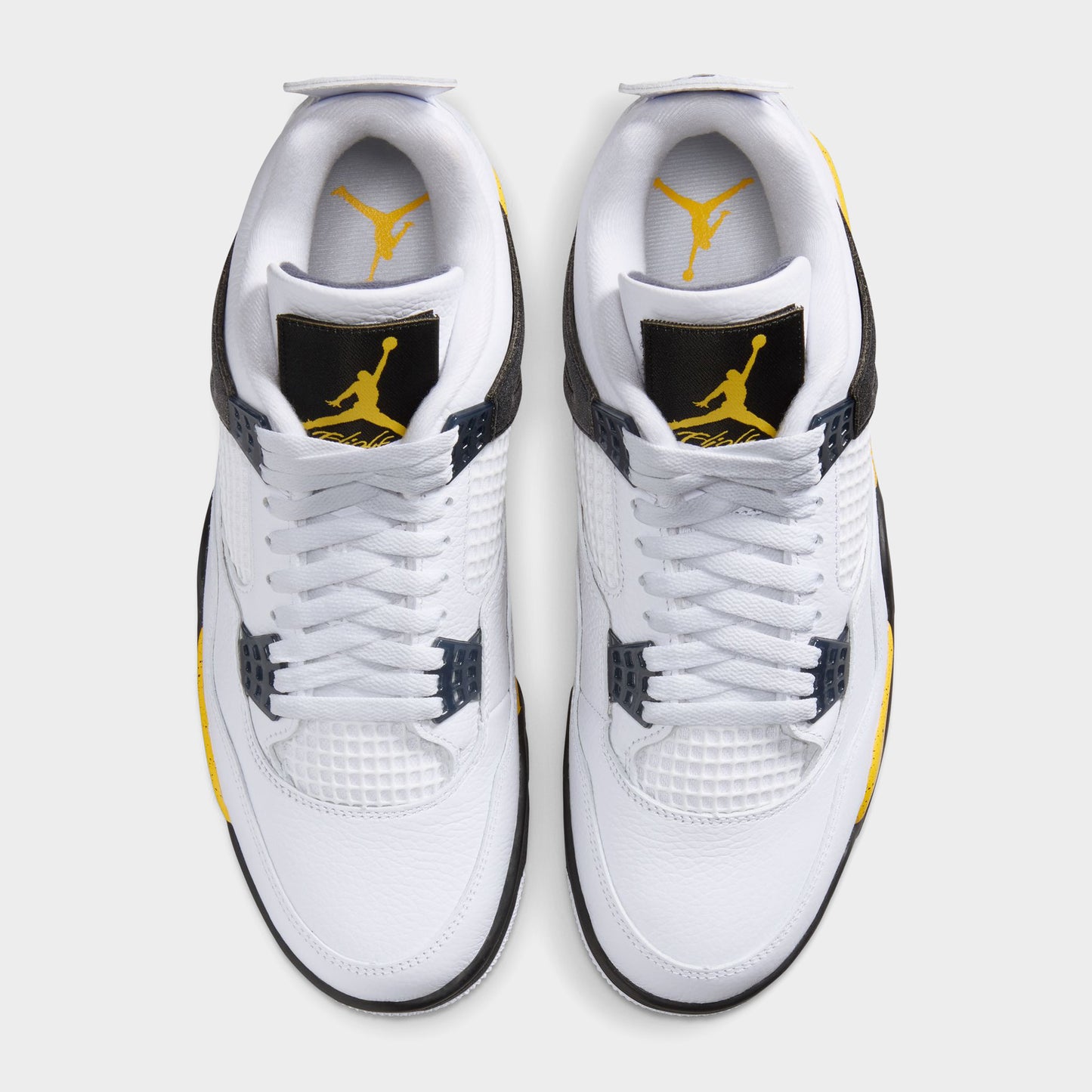 Jordan 4 Retro White / Tour Yellow - Dark Blue Grey