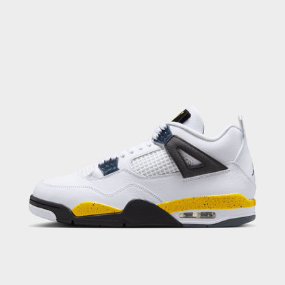 Jordan 4 Retro White / Tour Yellow - Dark Blue Grey