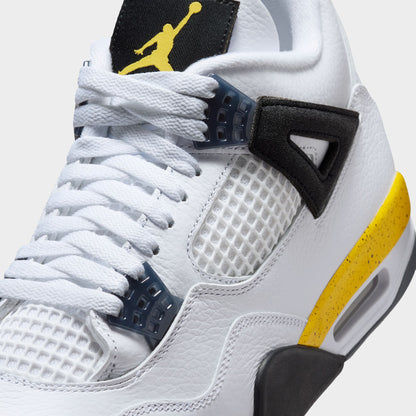 Jordan 4 Retro White / Tour Yellow - Dark Blue Grey
