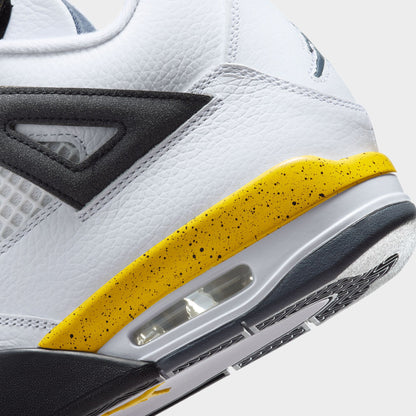 Jordan 4 Retro White / Tour Yellow - Dark Blue Grey
