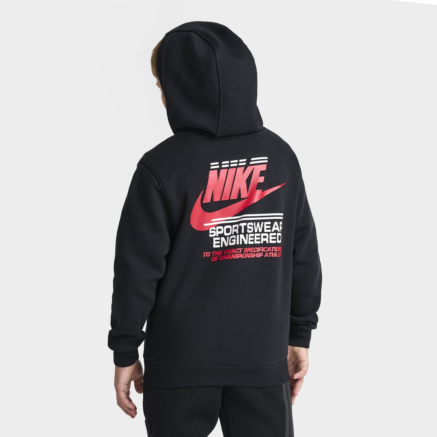 Nike Sportswear Chandail à capuchon en molleton graphique pour enfants / Noir