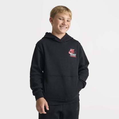 Nike Sportswear Chandail à capuchon en molleton graphique pour enfants / Noir