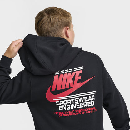 Nike Sportswear Chandail à capuchon en molleton graphique pour enfants / Noir