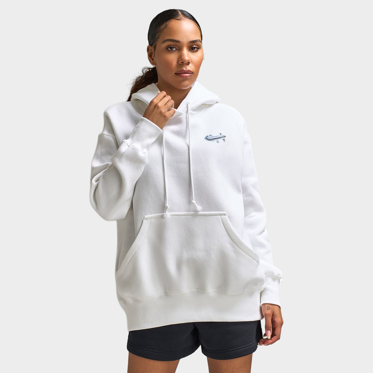 Nike Sportswear Women's Phoenix Fleece Oversized Airbush Hoodie /  White / Lapis