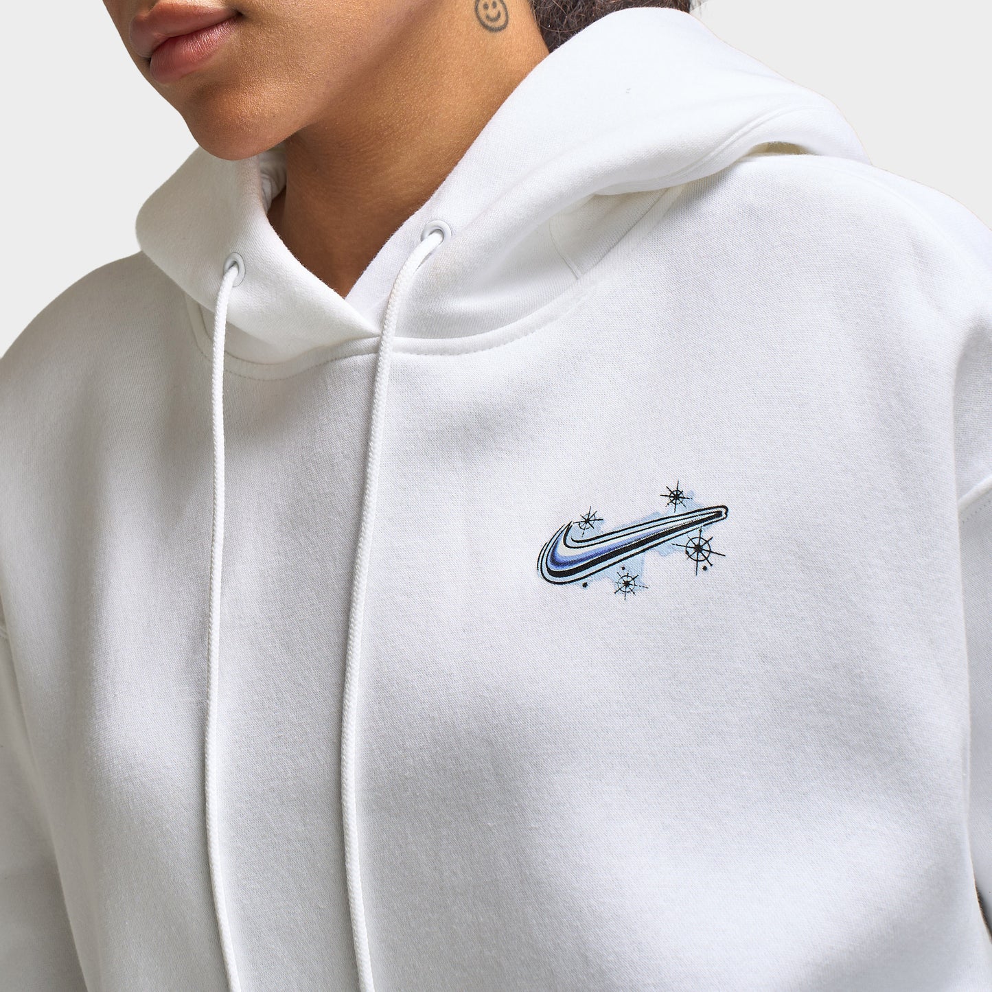 Nike Sportswear Women's Phoenix Fleece Oversized Airbush Hoodie /  White / Lapis