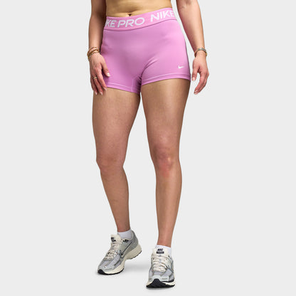 Short Nike Pro 365 Femmes Taille Mi-haute 3 pouces Magenta Clair / Blanc