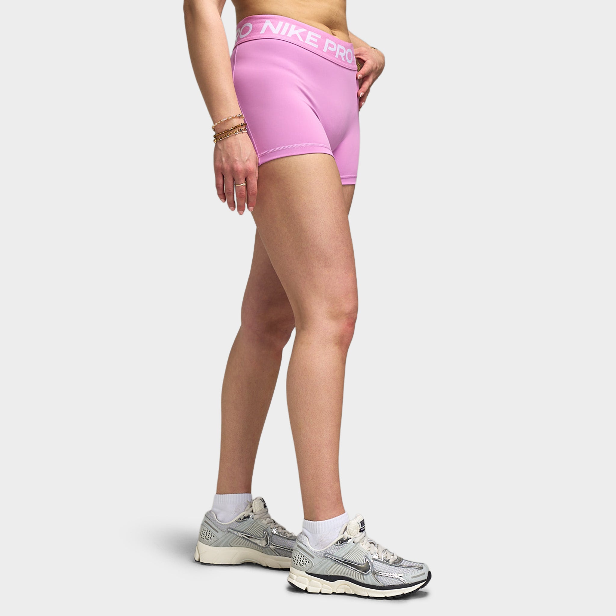 Nike Pro Women's 365 Mid Rise 3in Shorts USM Light Magenta / White