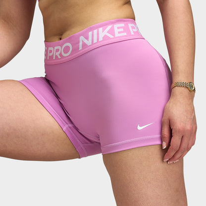 Short Nike Pro 365 Femmes Taille Mi-haute 3 pouces Magenta Clair / Blanc